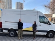 A truck minivan from Muslimehelfen is already delivering humanitarian aid